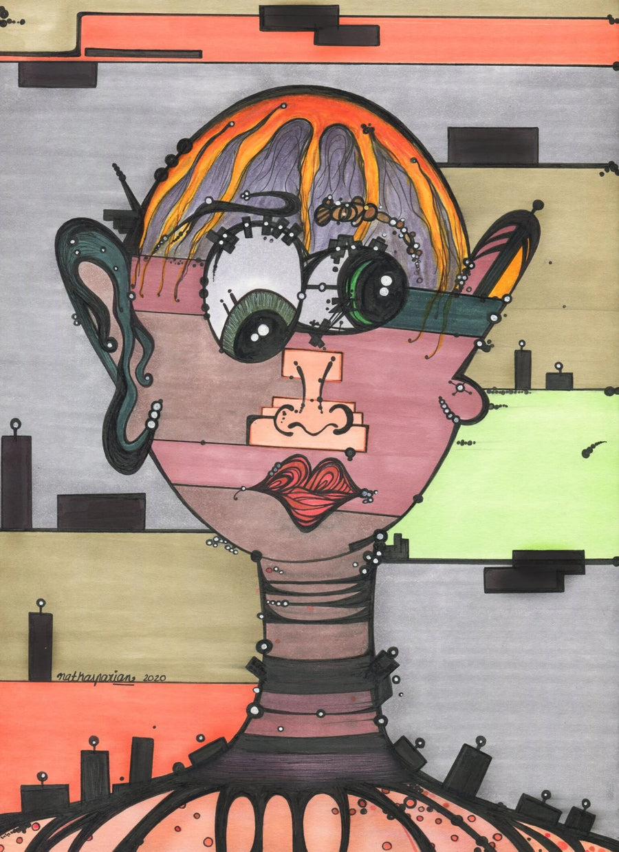 Camo — surrealist portrait art print by NatKasparian, 2020