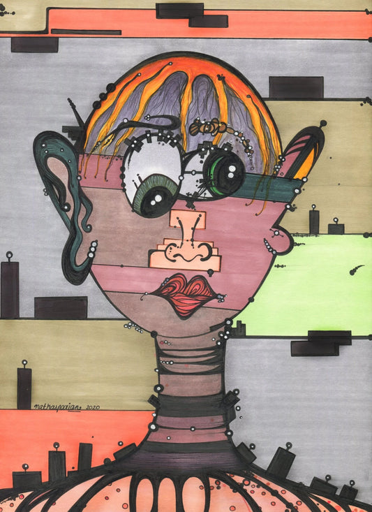 Camo — surrealist portrait art print by NatKasparian, 2020