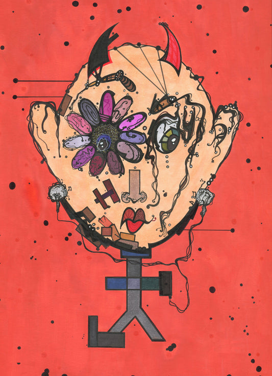 Downtown Demon — surrealist portrait art print by NatKasparian